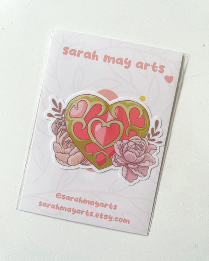 Heart Container Waterproof Die Cut Sticker