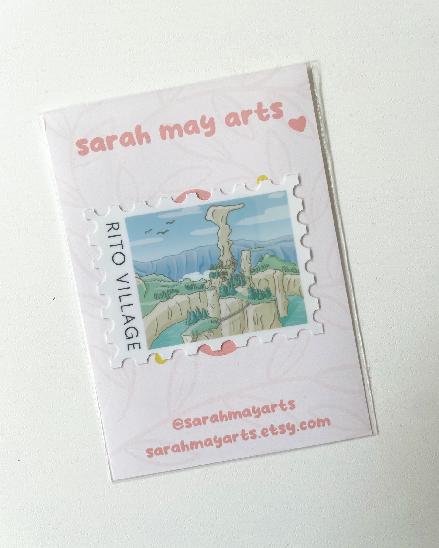 Bird Village Postage Stamp Waterproof Die Cut Sticker