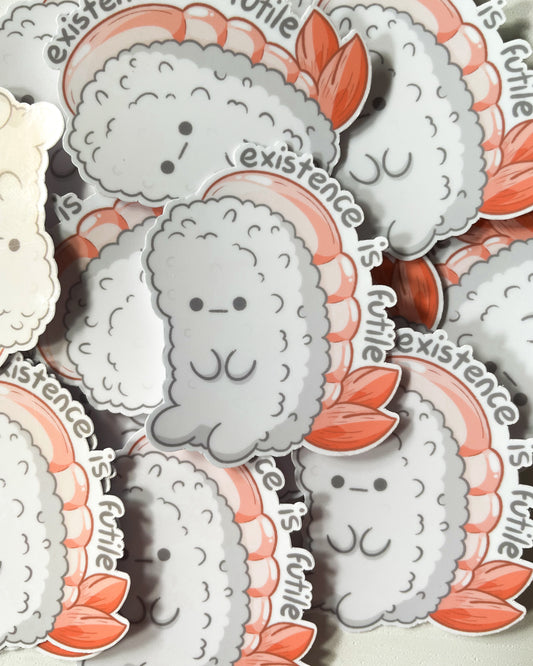 Pelekat Potongan Mati Kalis Air Sushi Existential