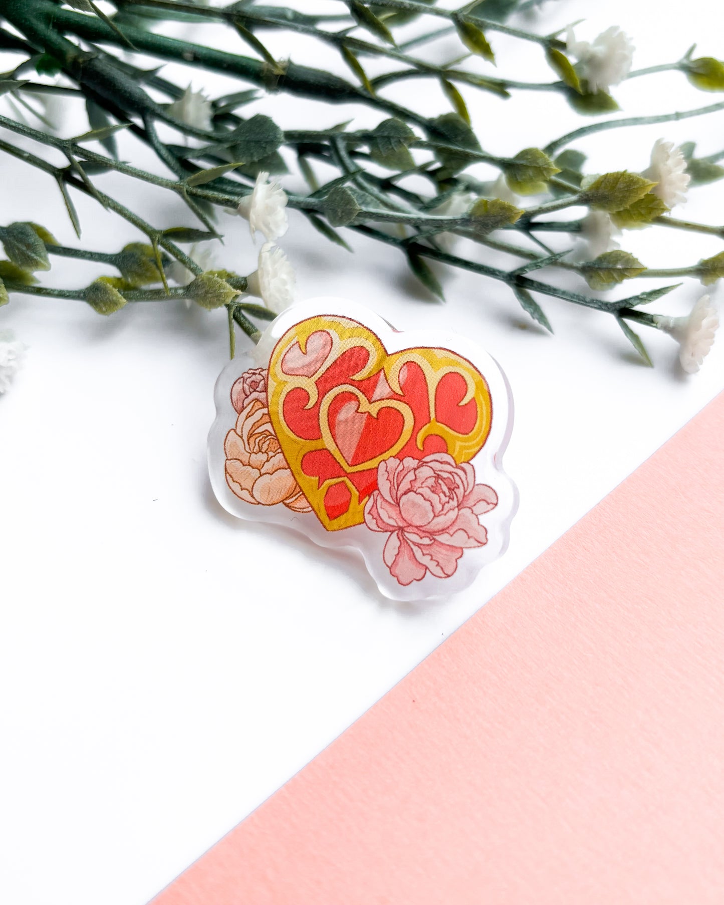 Heart Container Acrylic Pin