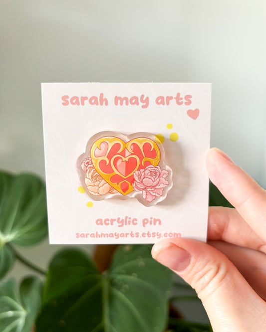 Heart Container Acrylic Pin