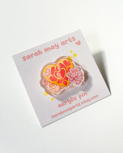 Heart Container Acrylic Pin