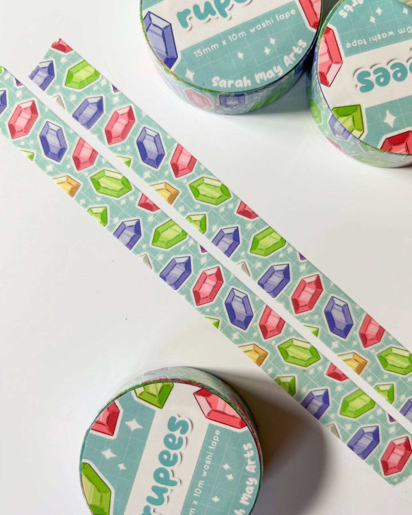 彩色宝石和纸胶带