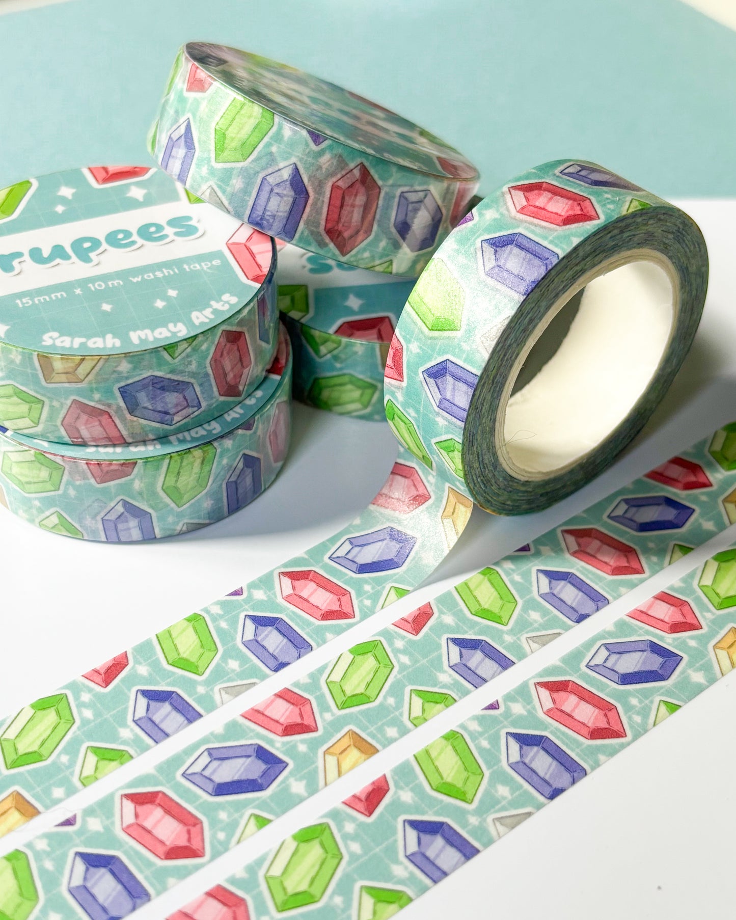 彩色宝石和纸胶带