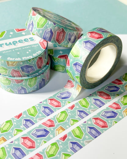 彩色宝石和纸胶带