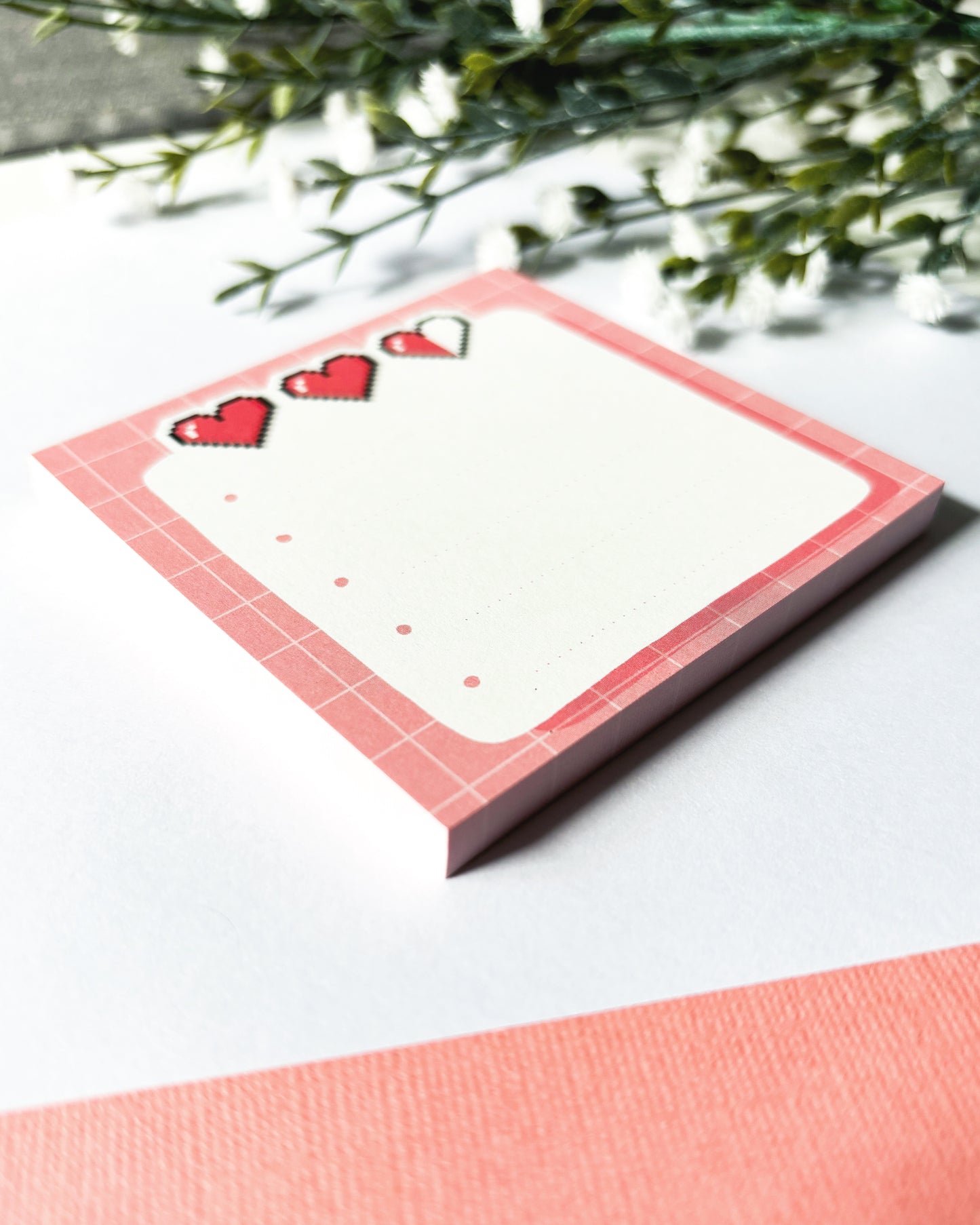 8-Bit Hearts Memo Pad