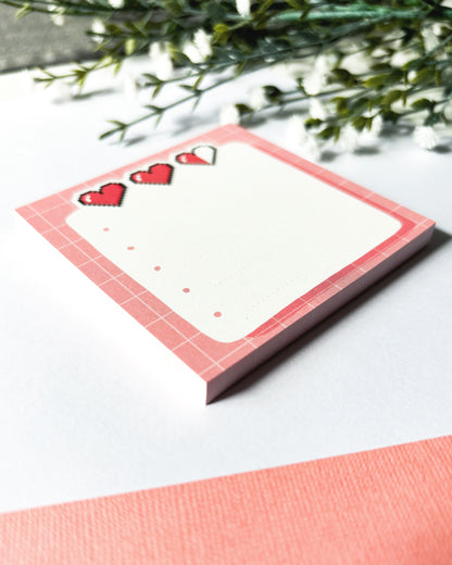 8-Bit Hearts Memo Pad