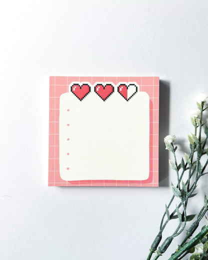 8-Bit Hearts Memo Pad