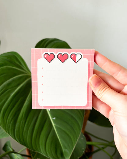 8-Bit Hearts Memo Pad