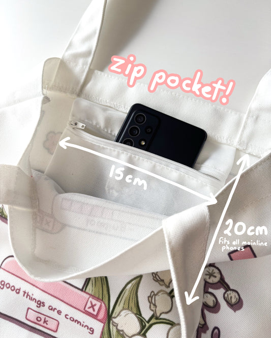 Beg Tote Kanvas Benda Baik Akan Datang