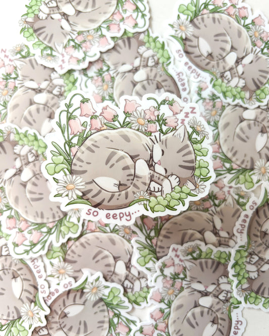 Pelekat Potongan Dadu Kalis Air Eepy Kitty