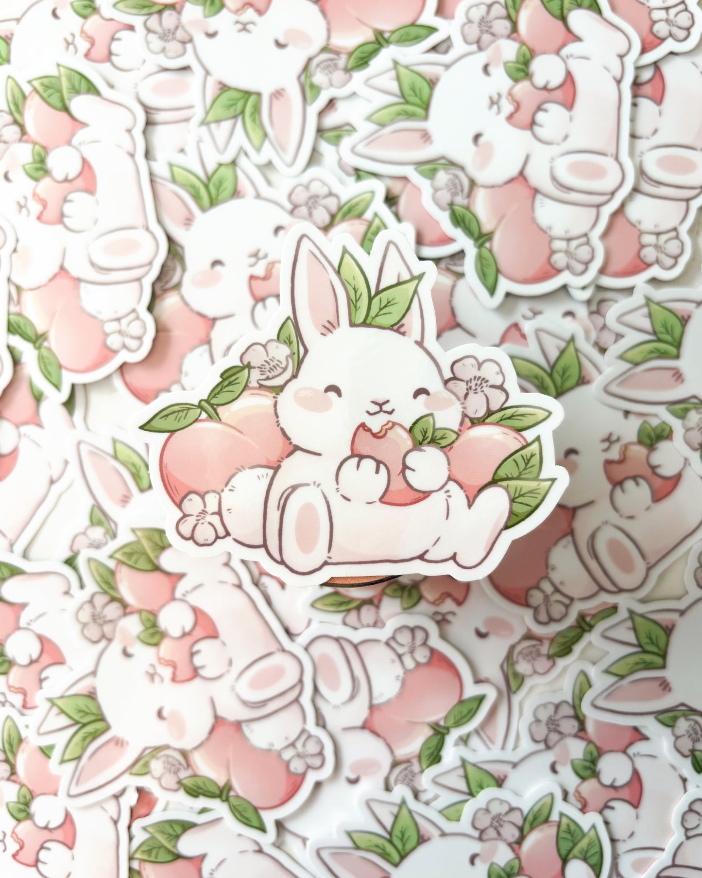 Pelekat Potongan Dadu Kalis Air Bunny Peachy