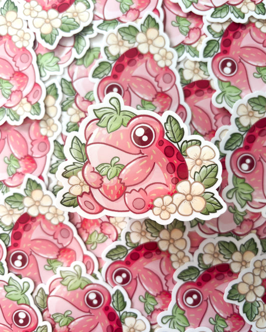 Pelekat Potongan Mati Kalis Air Katak Strawberi