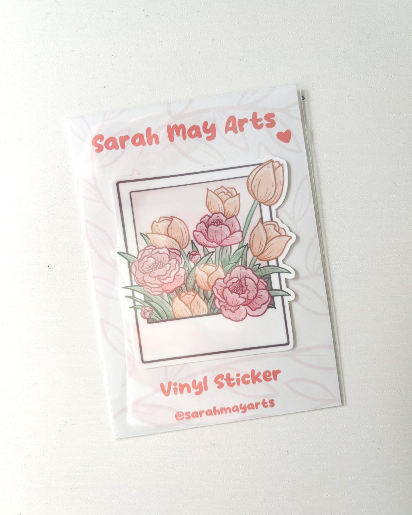 Floral Polaroid Waterproof Die-Cut Sticker