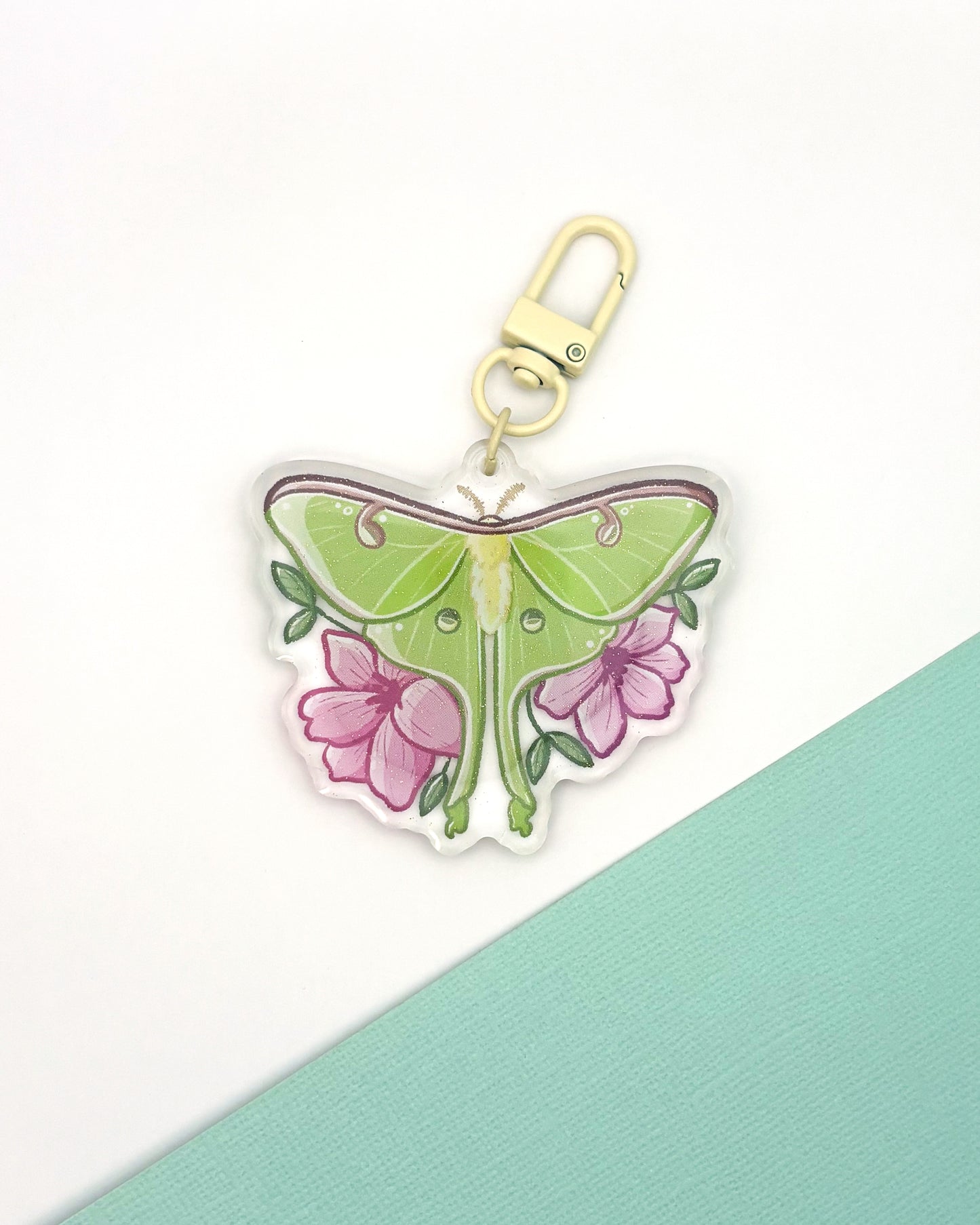 Luna Moth Keychain