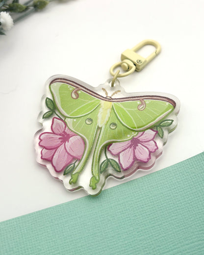 Luna Moth Keychain