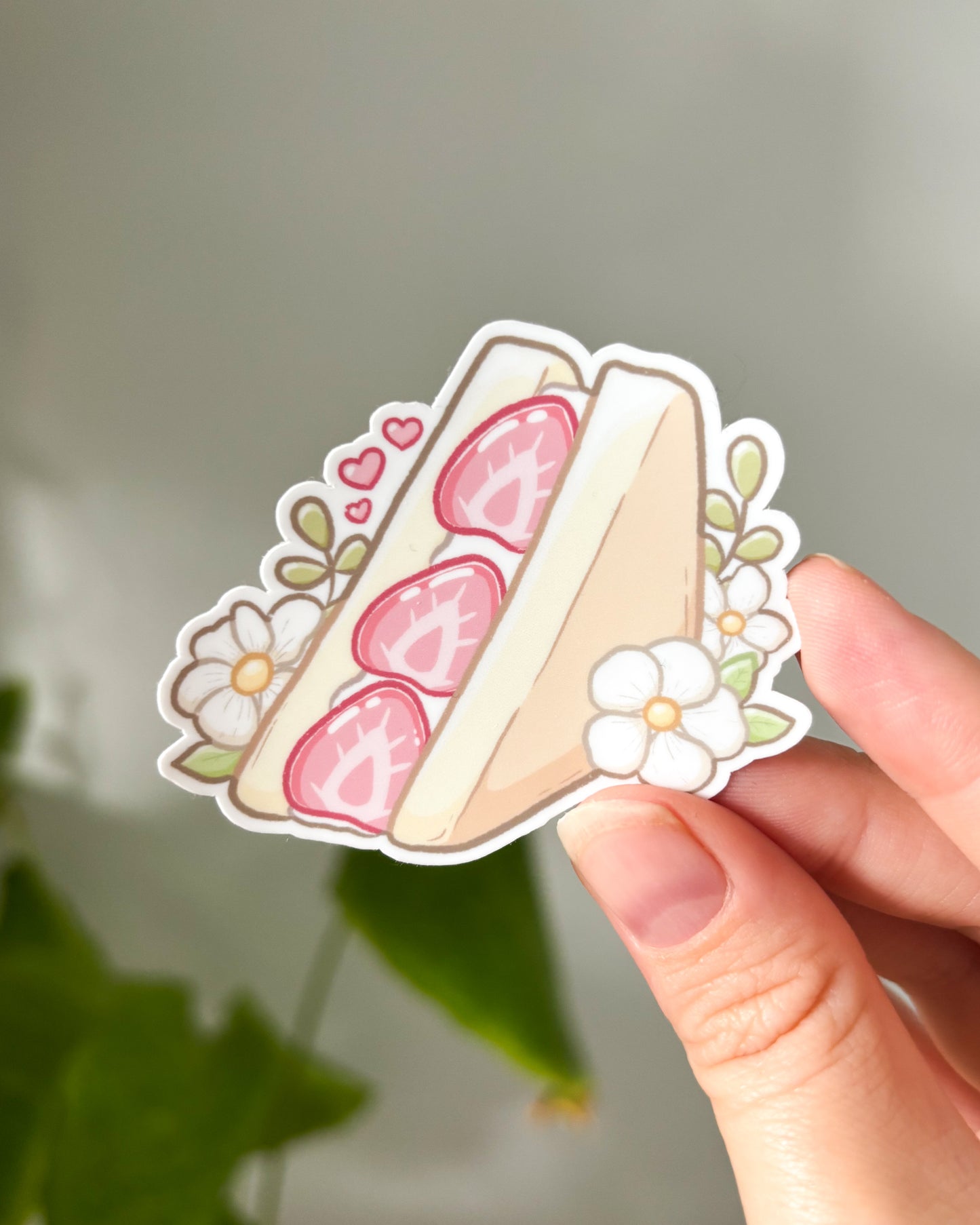 草莓三明治防水模切贴纸