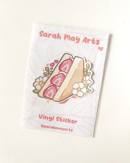 草莓三明治防水模切贴纸