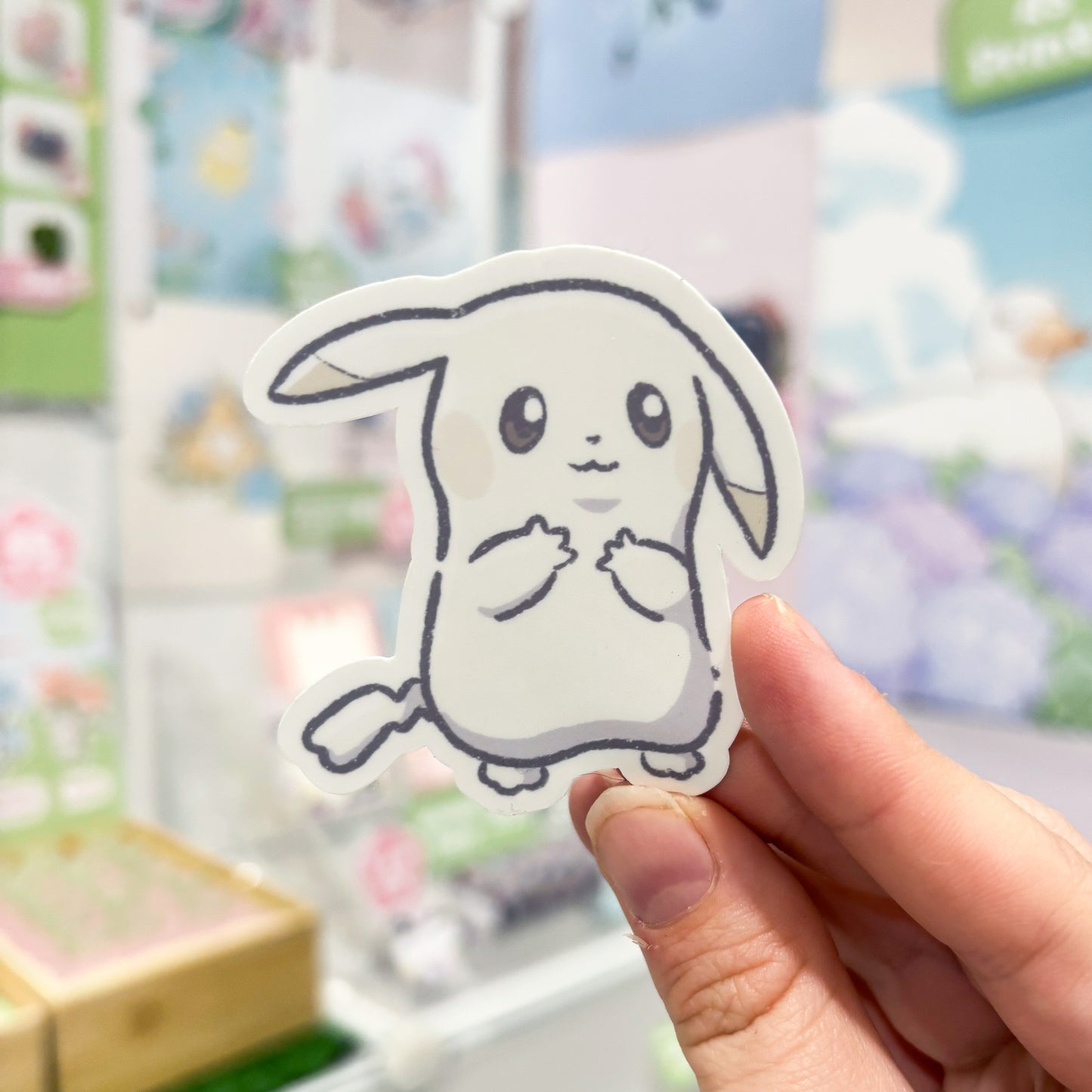 Pale Mouse Waterproof Die Cut Sticker