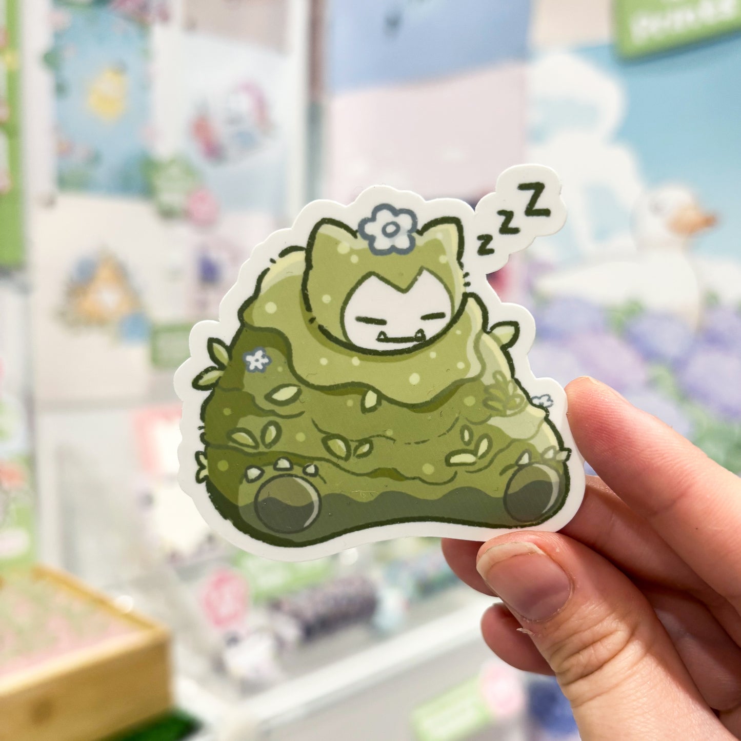 Moss Bear Waterproof Die Cut Sticker