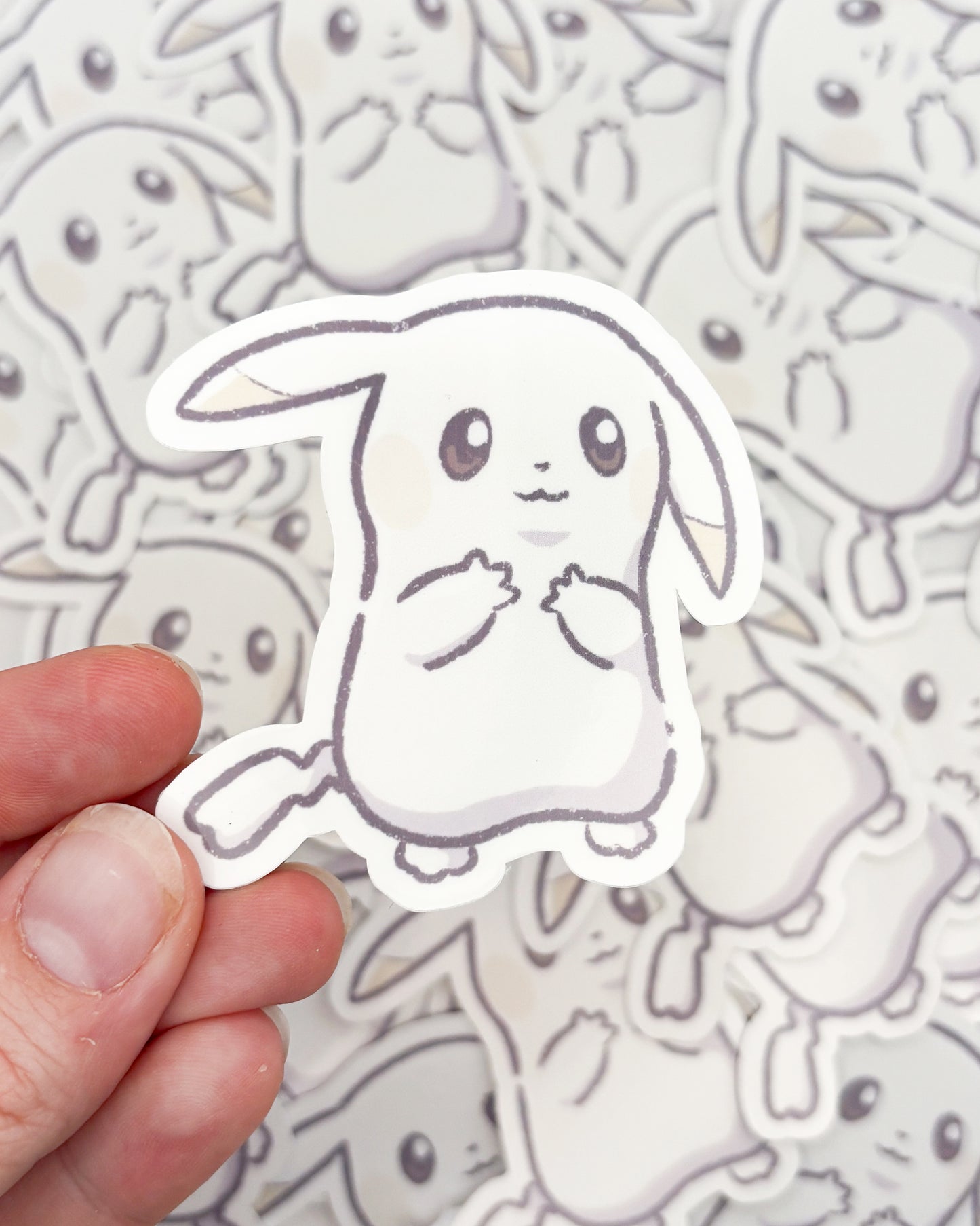 Pale Mouse Waterproof Die Cut Sticker