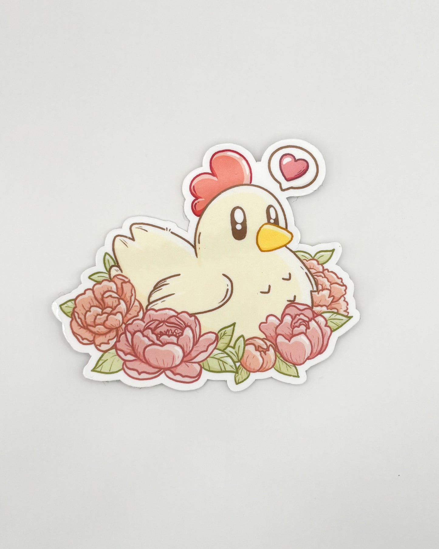 Cozy Farming Chicken Waterproof Die-Cut Sticker