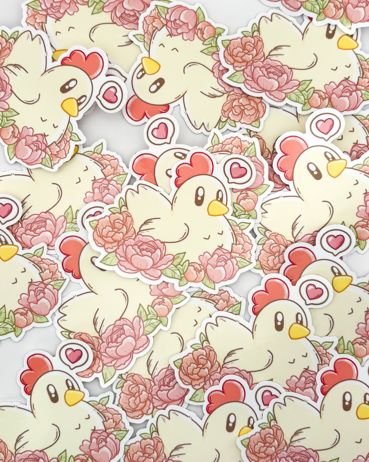 Cozy Farming Chicken Waterproof Die-Cut Sticker
