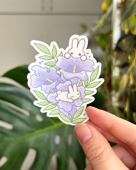 Jacaranda Bunnies Waterproof Die-Cut Sticker