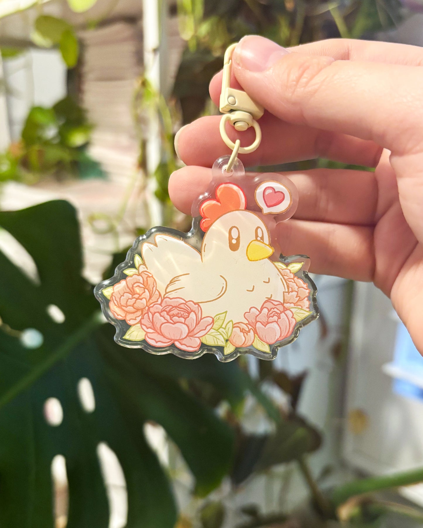 Cozy Farming Chicken Keychain