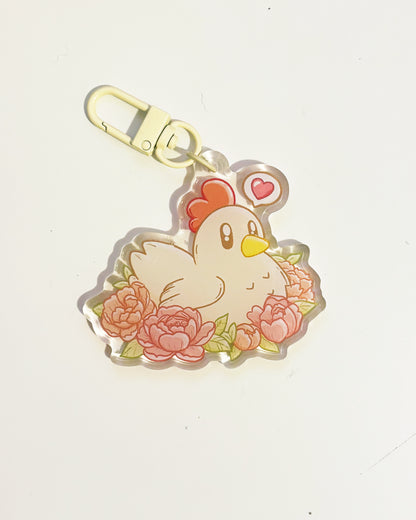 Cozy Farming Chicken Keychain