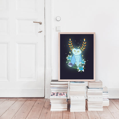 Glowing Owl Spirit Print