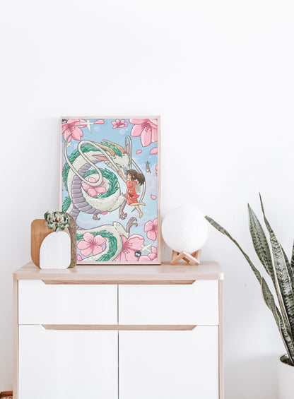Sakura Spirit Dragon Print