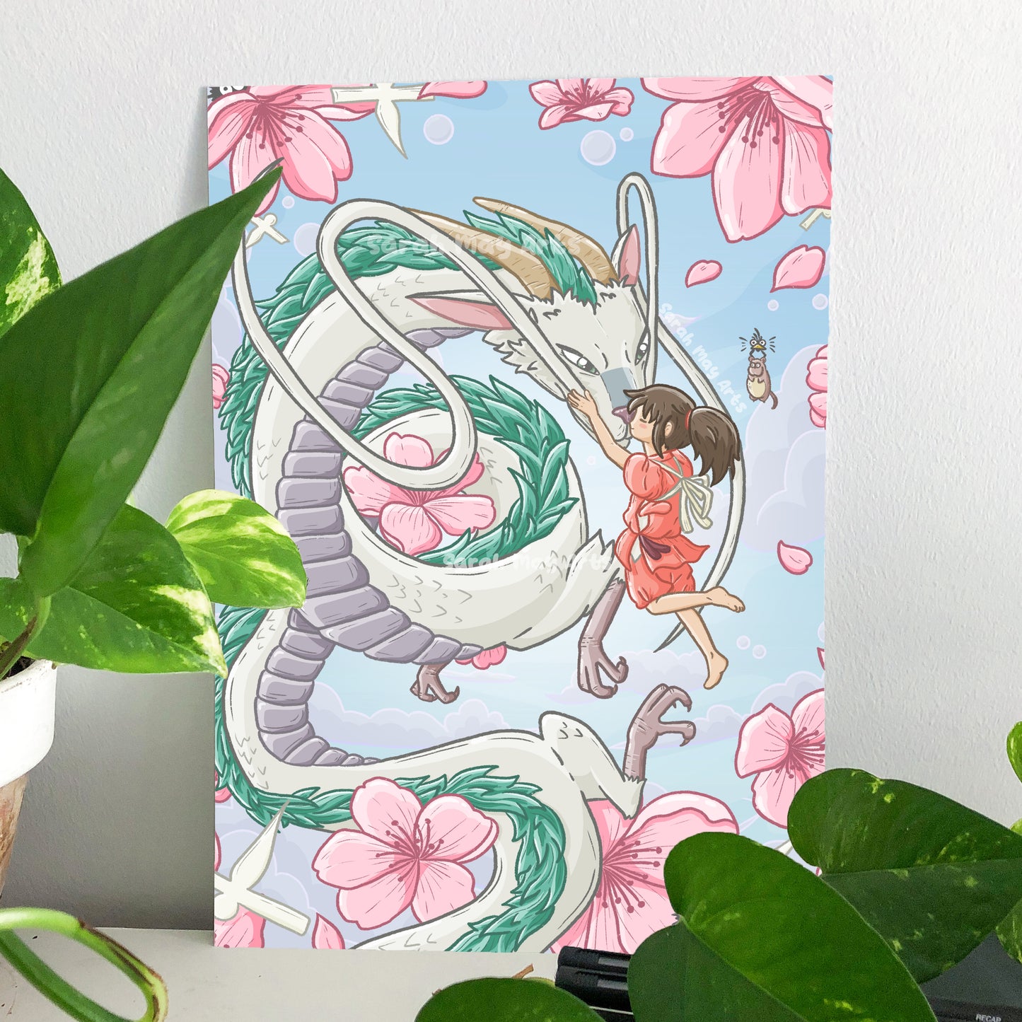 Sakura Spirit Dragon Print