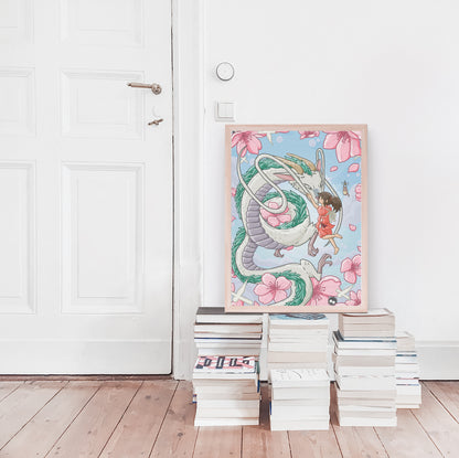 Sakura Spirit Dragon Print