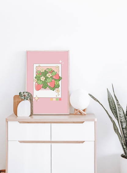 Strawberry Vintage Photo Art Print