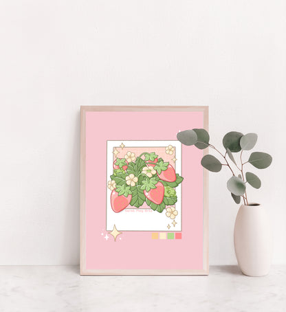 Strawberry Vintage Photo Art Print