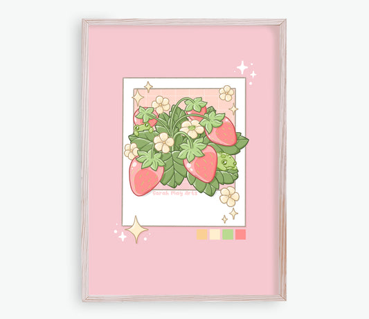 Strawberry Vintage Photo Art Print