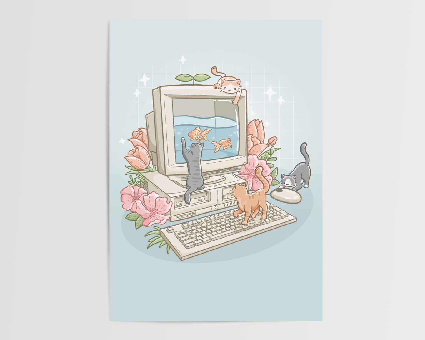 Cat Computer Print