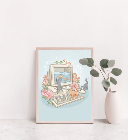 Cat Computer Print