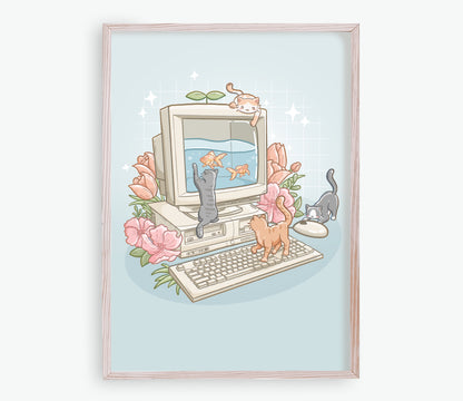 Cat Computer Print
