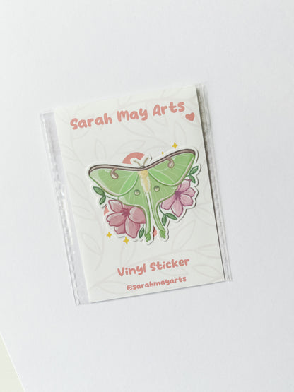 Pelekat Potongan Mati Kalis Air Luna Moth