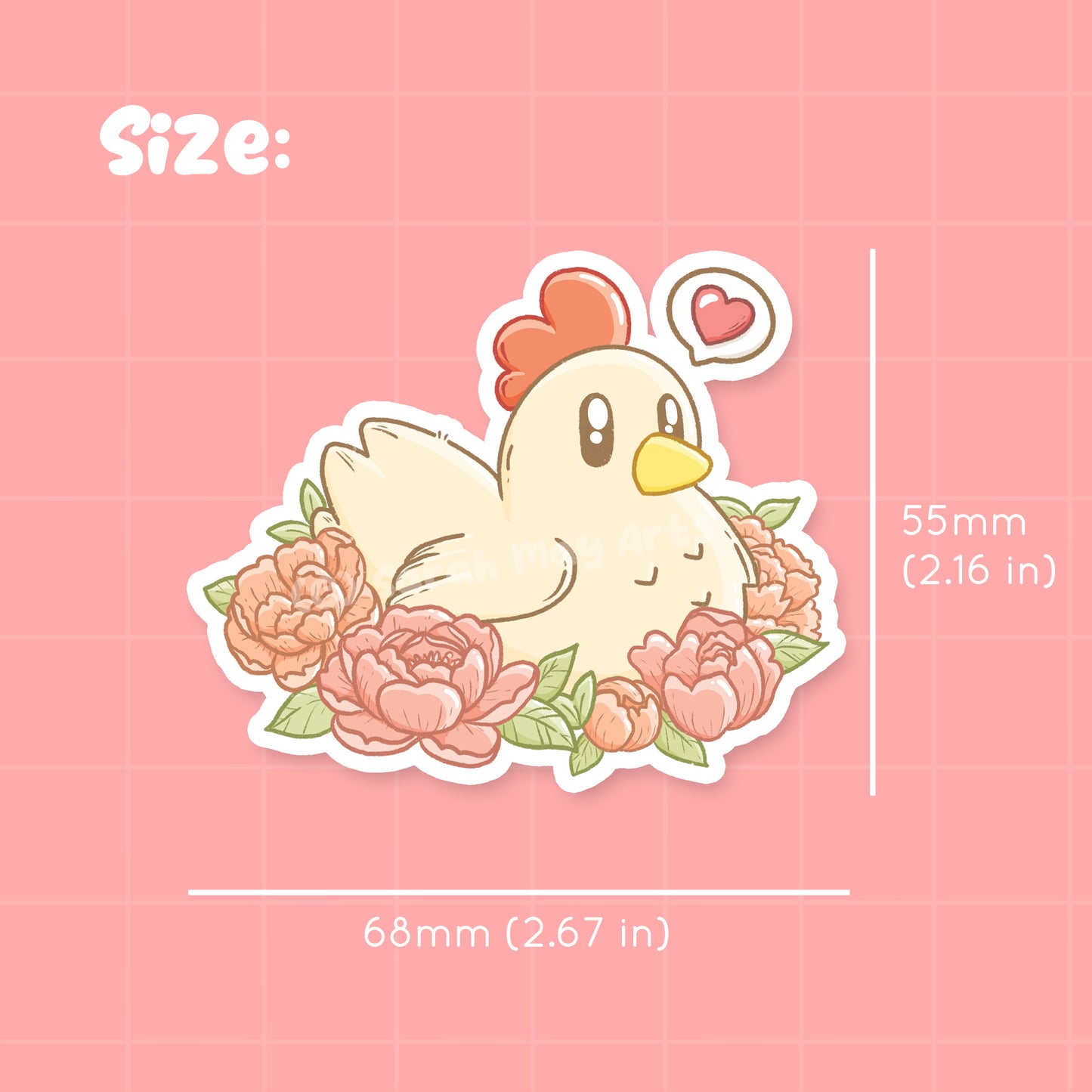 Cozy Farming Chicken Waterproof Die-Cut Sticker