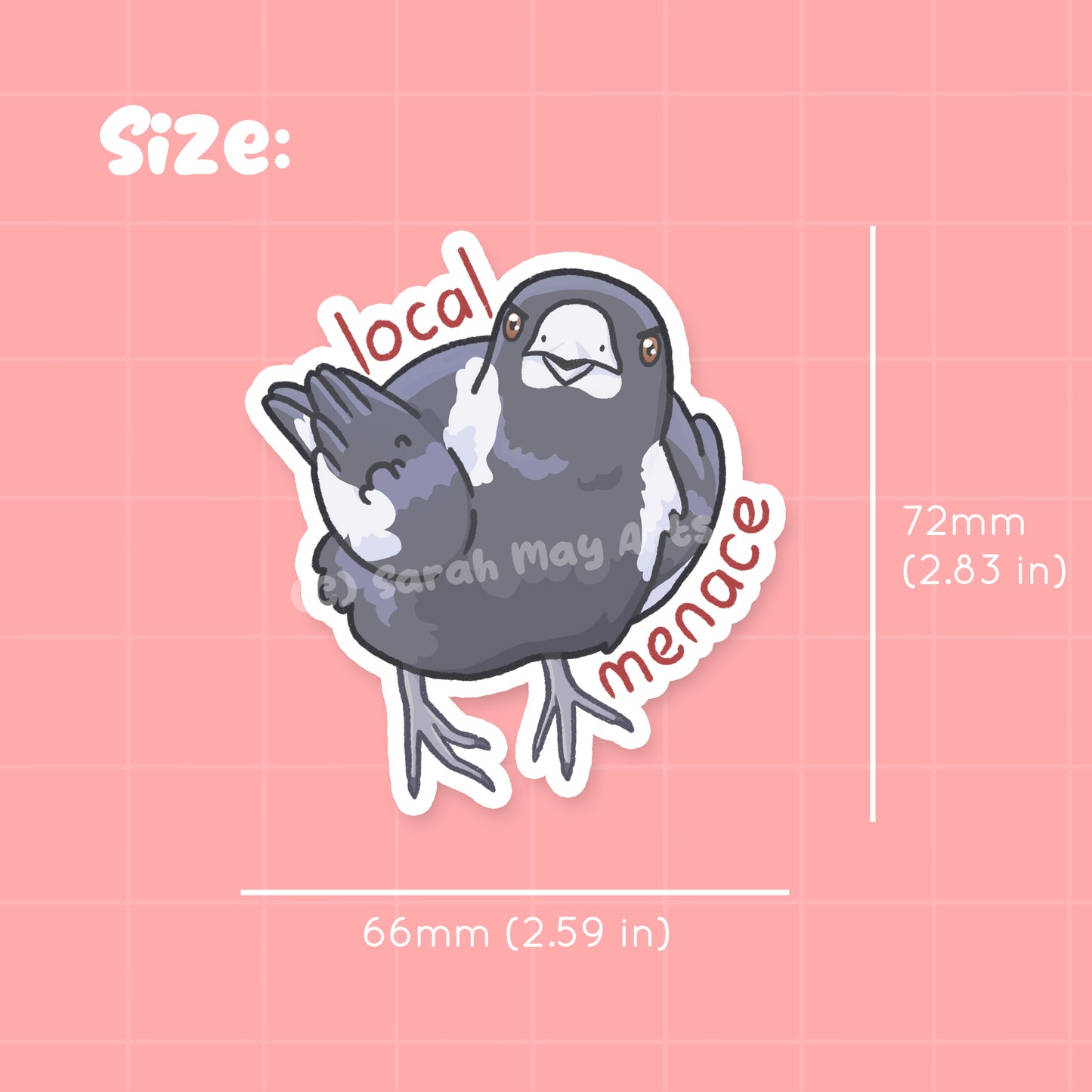 Local Menace Waterproof Die-Cut Sticker