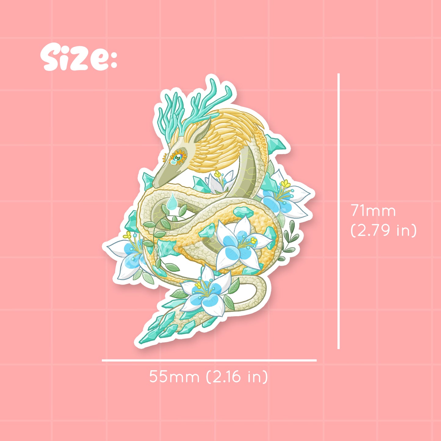 Pelekat Potongan Dadu Kalis Air Naga Menangis