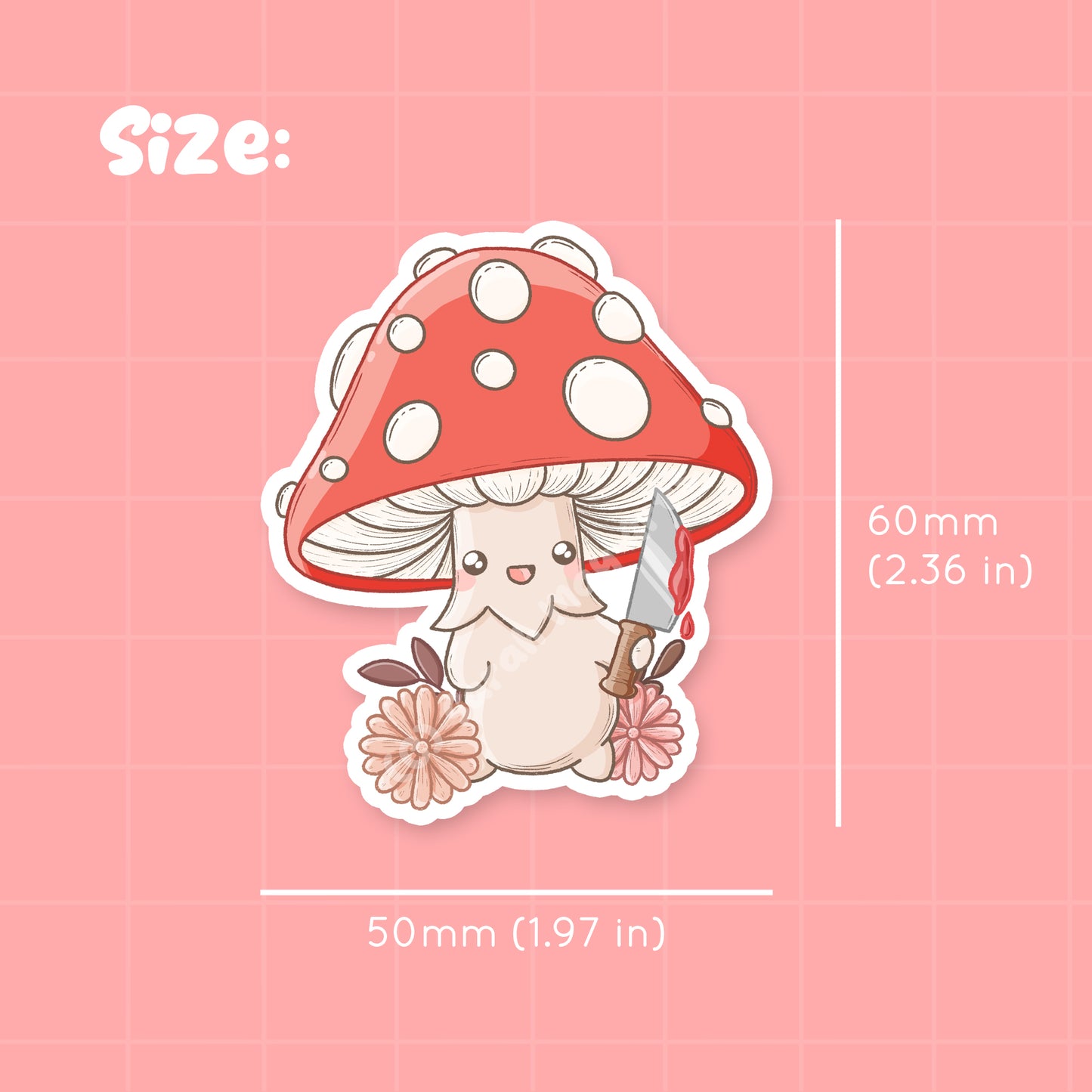 Pelekat Potongan Dadu Kalis Air Pisau Cendawan