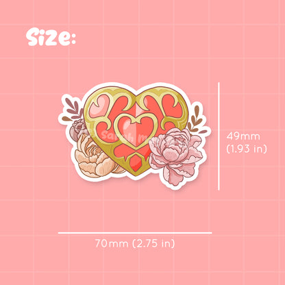 Heart Container Waterproof Die Cut Sticker