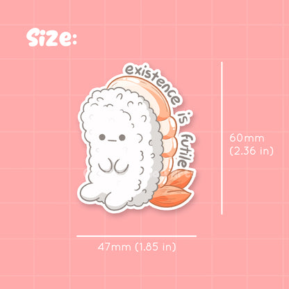 Pelekat Potongan Mati Kalis Air Sushi Existential