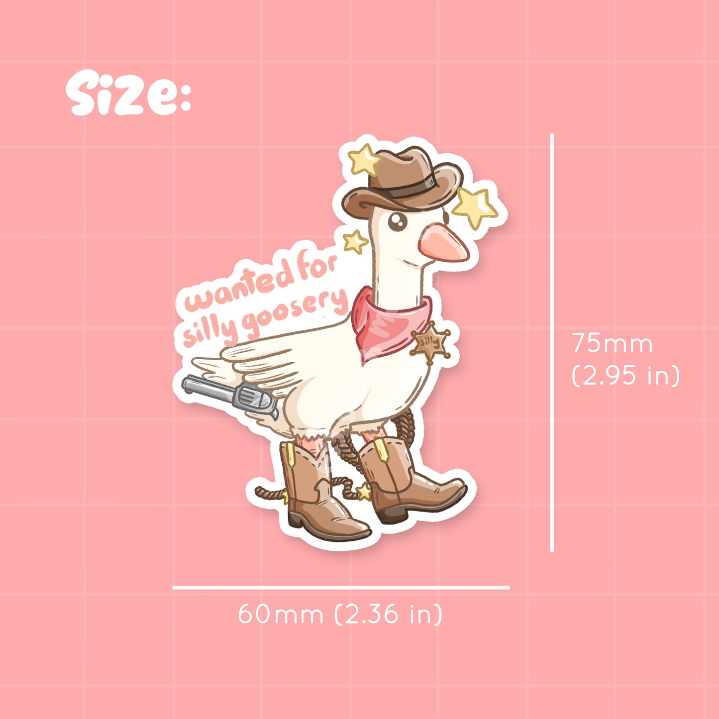 Pelekat Potongan Dadu Kalis Air Angsa Koboi