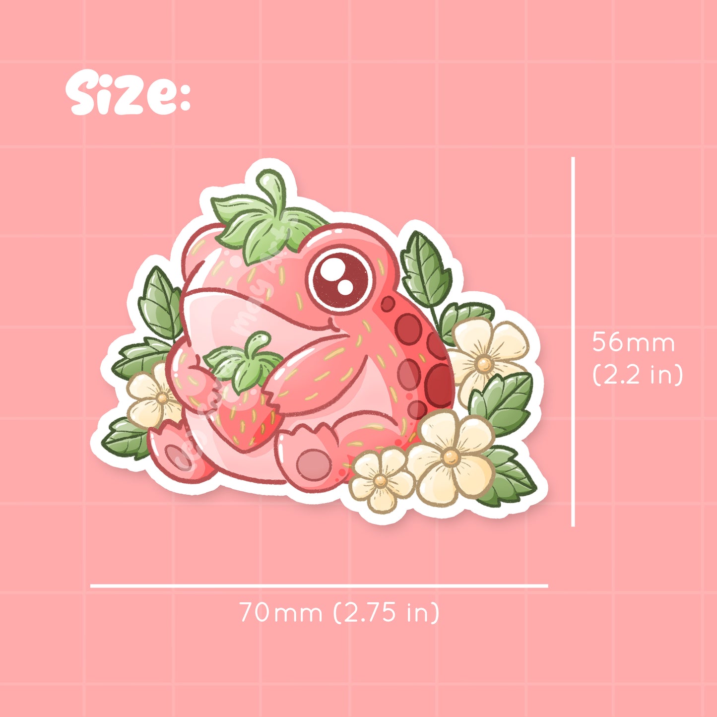 Pelekat Potongan Mati Kalis Air Katak Strawberi