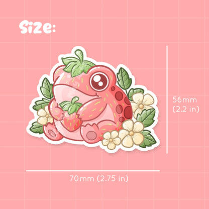 Pelekat Potongan Mati Kalis Air Katak Strawberi